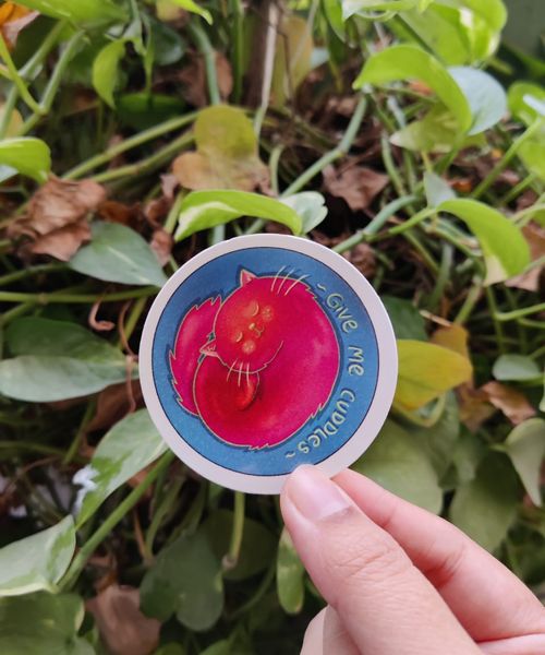 Give me cuddles cat sticker